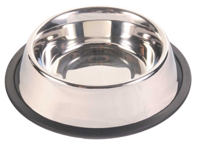 Trixie rvs voerbak met rubberring | 19x19 cm, 450 ml, set van 4