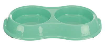 Trixie dubbele voerbak / waterbak kunststof 11 cm assorti | 200 ml