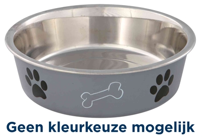 Trixie voerbak rvs met kunststof ommanteling | 21x21 cm, 1,5 ltr