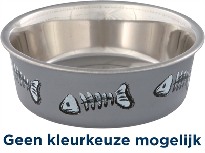 Trixie voerbak/waterbak visgraat rvs | 12 cm kunststof, rubber
