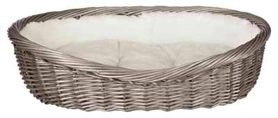Trixie mand wilg grijs | 60x46x16 cm met binnenvoering en kussen