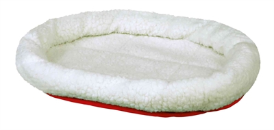 Trixie mand rond wolwit/rood | 47x38x6 cm