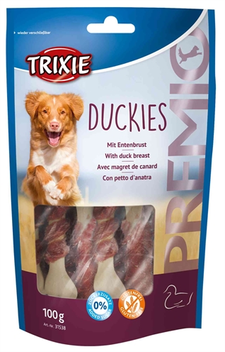Trixie premio duckies | 6x100 gr ducky hondensnacks