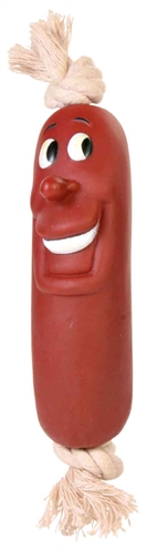 Trixie worstje met touw vinyl | 11 cm 4 st