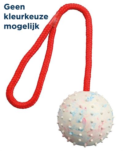 Trixie natuurrubber bal aan koord | 30x7x7 cm, assorti, 3 st
