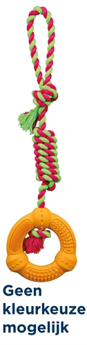 Trixie natuurrubber ring aan touw | 41x12x12 cm, assorti 3 st