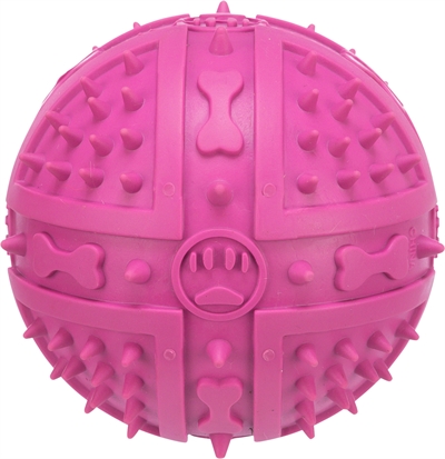 Trixie natuurrubber bal roze | 9x9x9 cm, 3 stuks