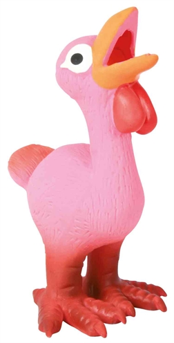 Trixie latex kip met geluid roze | 14 cm 3 st