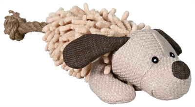 Trixie hond met touw van stof / pluche met geluid | 30 cm 3 st