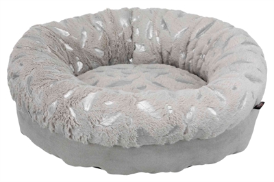 Trixie mand feather rond zilver / grijs | 50x50x14 cm