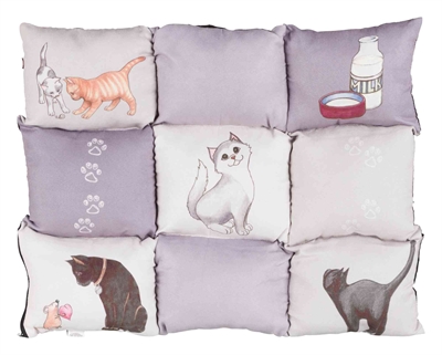Trixie kussen patchwork cat | grijs 55x45x7 cm