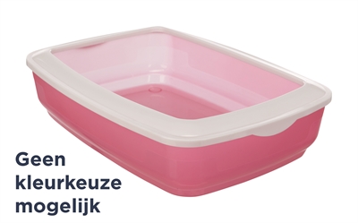 Trixie kattenbak mio met rand | 43x32x12 cm assorti 3 st
