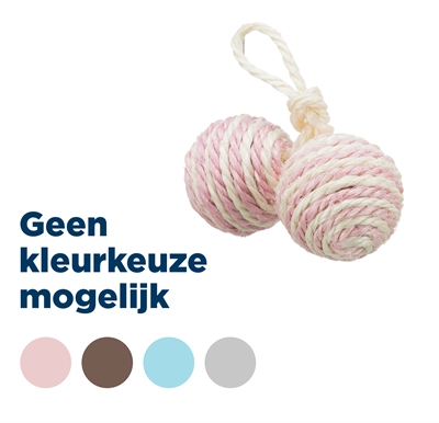 Trixie 2 ballen aan koord sisal assorti | 4,5x4,5x4,5 cm 4 st