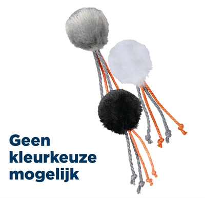 Trixie bal met touwtjes pluche met kattenmunt | assorti 4x4 cm