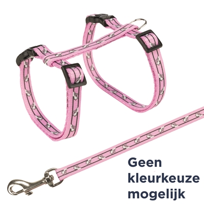 Trixie kattentuig met riem | 27-45x1 cm assorti kattenmotief