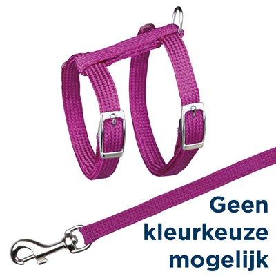 Trixie kattentuig met riem | 22-42x1 cm, 125 cm, 4 st assorti