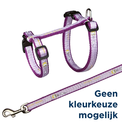 Trixie kattentuig met riem good luck assorti | 34-57x1,3 cm, 120 cm