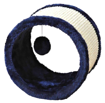 Trixie speelrol sisal/pluche blauw/natuur | 23x23x20 cm