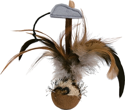 Trixie tuimel-verenbal met muis en microchip pluche | 15 cm, 4 st
