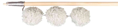 Trixie speelhengel ballen hout/pluche 35 cm | 4 stuks met catnip
