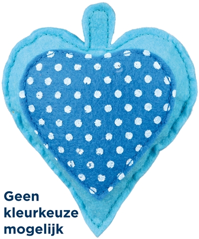 Trixie hart vilt/stof met valeriaan assorti | 11 cm, 4 st