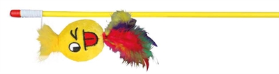 Trixie speelhengel smiley 50 cm | kunststof/pluche met catnip