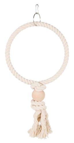 Trixie touwingen met houten blok natuurlijk | 24x24 cm, 3 st