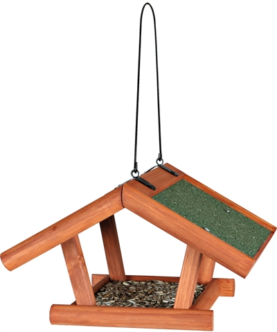 Trixie natura voederhuis hangend | grenenhout bruin 30x18x28 cm