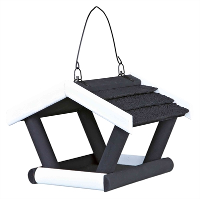 Trixie voederhuis hangend | grenenhout zwart/wit 17x14x19 cm