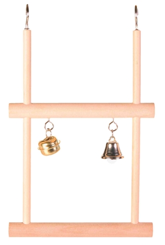 Trixie trapezeschommel dubbel met bel hout | 12x20 cm, 4 st