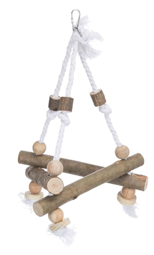 Trixie schommel aan touw schorshout | 27x27x27 cm