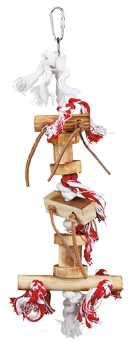 Trixie speelgoed met touw en leren bandjes | 35 cm 3 st kleurig