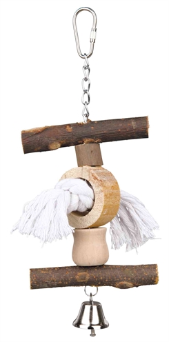 Trixie speelgoed schorshout en touw met bal | 20 cm