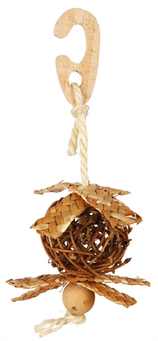 Trixie wilgenbal aan koord | 5,5x5,5x5,5 cm met nestmateriaal