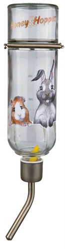 Trixie drinkfles honey&hopper 500 ml | 3 stuks glas met beugel