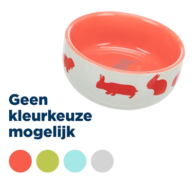 Trixie voerbak konijnmotief keramiek assorti | 11 cm, 250 ml, 4 st