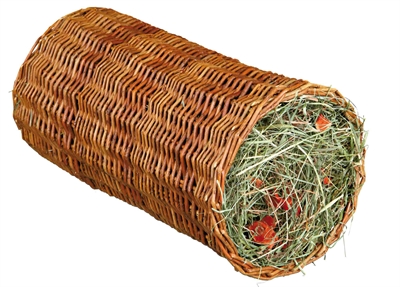 Trixie tunnel wilg met hooi / wortel | 38x20x20 cm 220 gr