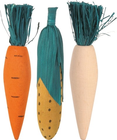 Trixie knabbelhout set | 10 cm 4x3 st hout/stro