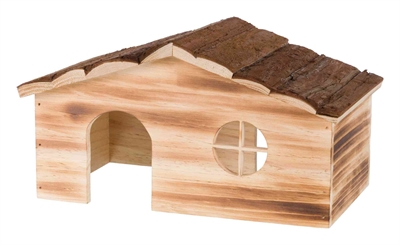 Trixie huis ragna 2 uitgangen cavia | schorshout gevlamd 35x20x18 cm