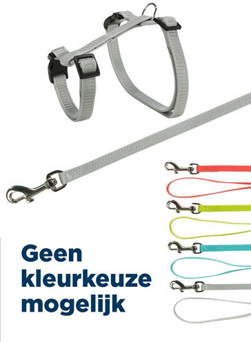 Trixie tuig met riem konijnen assorti | 25-44x1cm / 125 cm 4 st