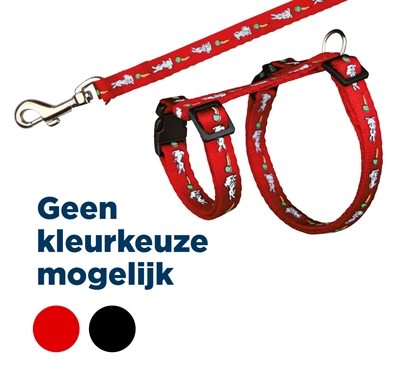 Trixie tuig met riem voor konijnen | wortel-motief assorti 25-44x1 cm