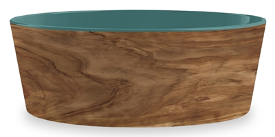 Tarhong voerbak hond olive melamine houtprint | teal zee groen 700 ml