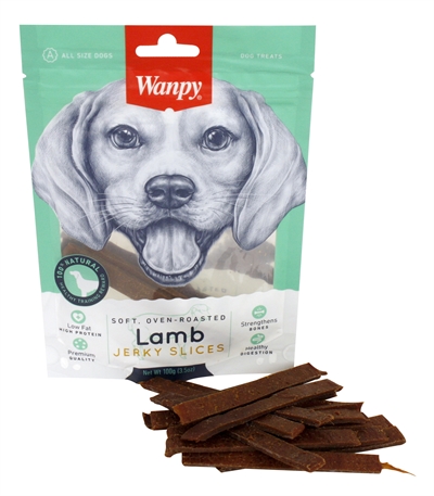Wanpy soft oven-roasted lamb jerky slices | 100 gr