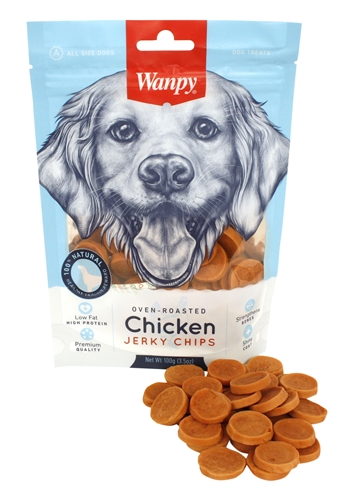 Wanpy oven-roasted chicken jerky chips | 100 gr