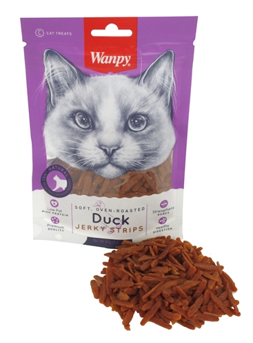 Wanpy soft oven-roasted duck jerky strips | 80 gr