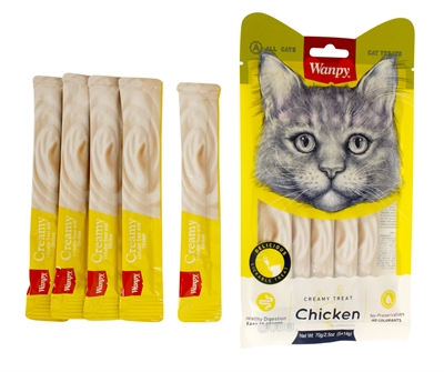 Wanpy creamy lickable treats chicken | 14 gr 5 st