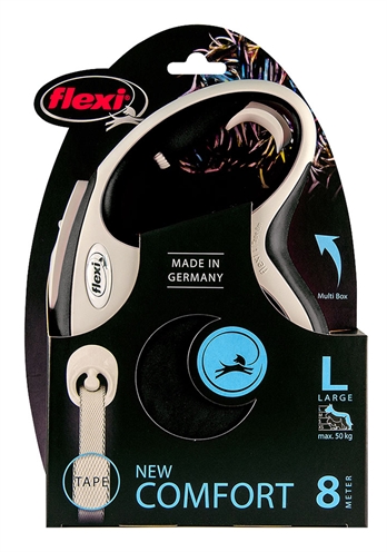 Flexi rollijn new comfort tape | zwart, l 8 mtr