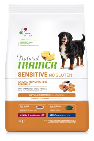 Natural trainer dog adult medium/maxi sensitive salmon 3 kg | glutenvrij