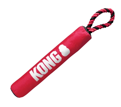 Kong signature stick met touw rood/zwart | 30x5x5 cm