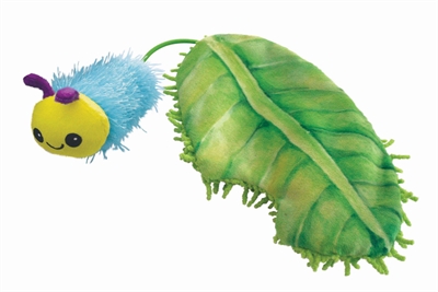 Kong flingaroo rups met blad met catnip | 25,5x8,5x3 cm